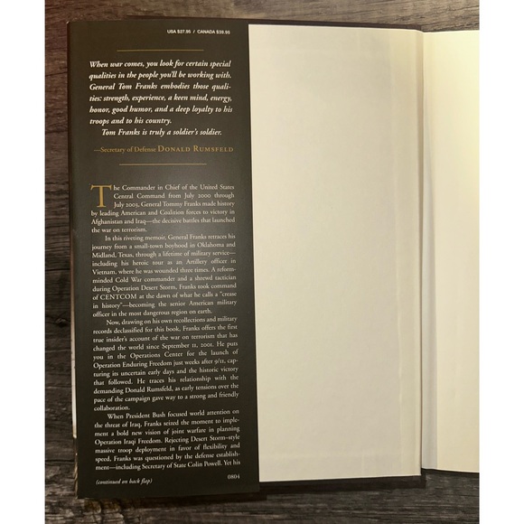 American Soldier by General Tommy Franks and Malcolm McConnell Hardcover Book - Picture 3 of 9